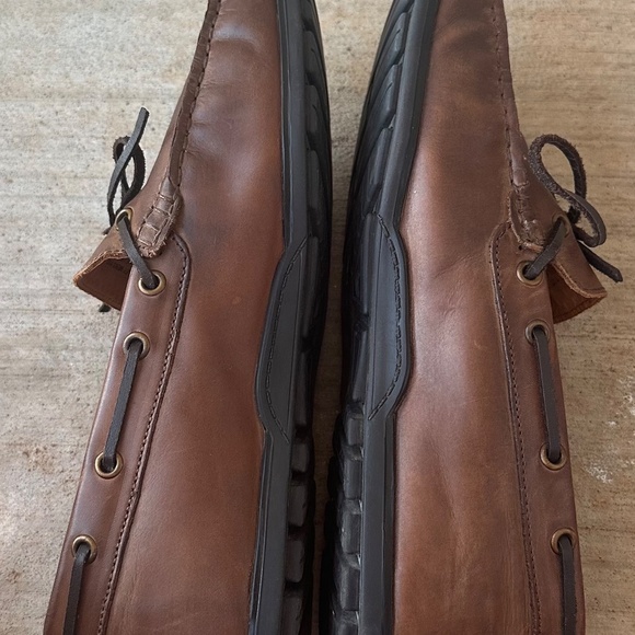 GBX Loafers Driving Mocs Shoes Mens Sz 11 D Leather Brown Slip On Henley Casual